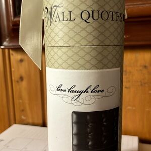 Live laugh love. Vinyl wall quote in black peel and stick Easy on and removable